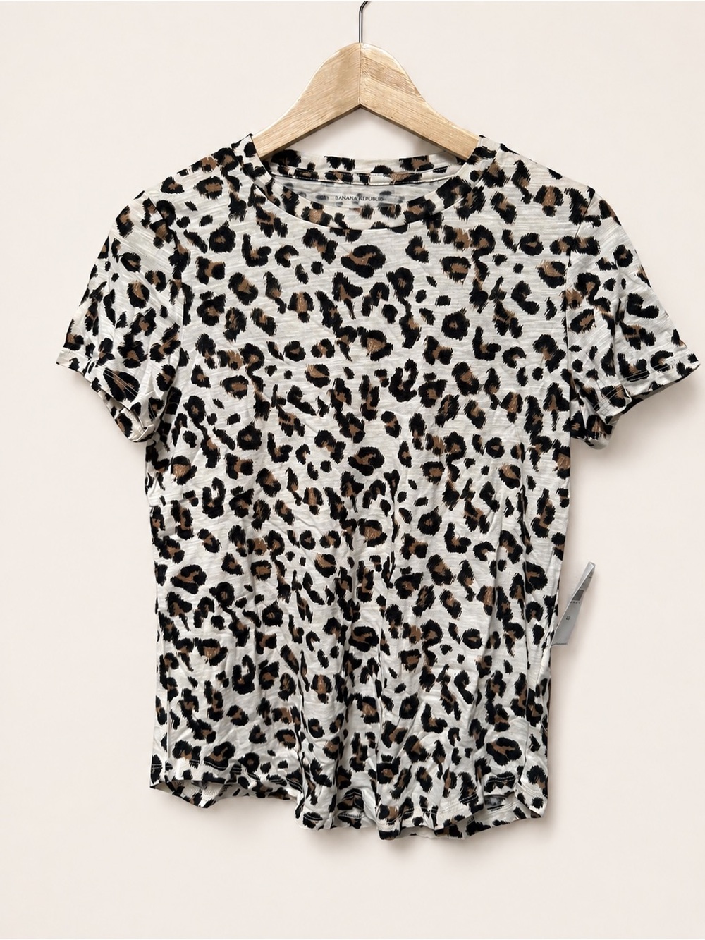 Banana Republic Leopard Print Cotton Slub Tee NWT XS